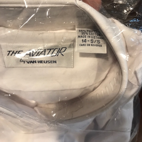 Size 14 Van Heusen short sleeve white female aviator pilot shirt NWT - Picture 2 of 8